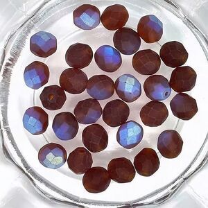 30pcs Beads for Jewelry #18042 Brown AB Matte Finish Beads